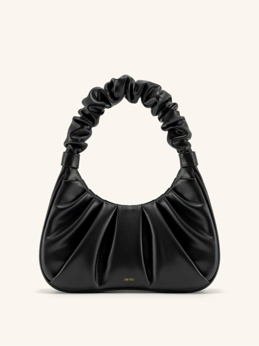 JW PEI Black Scrunch-Handle Shoulder Bag